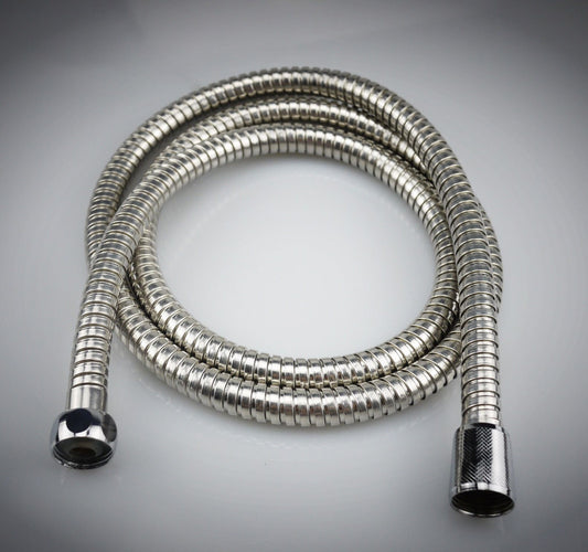 Stainless Steel Shower Hose, 2.5 m Length, EPDM Inner Hose, Flexible Bathroom Connection, pressure-boosted flow, Silver Finish