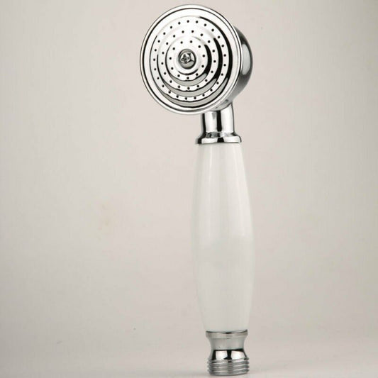 Complete bathroom shower head, anti-limescale shower head with ceramic handle, silver shower head, Chrome/White Finish Options