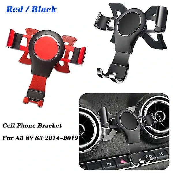 Replacement for - A3 8v S3 2014-2019 Mobile Phone Holder Mobile Mount Car Mount Accessories Black, Made of Aluminum