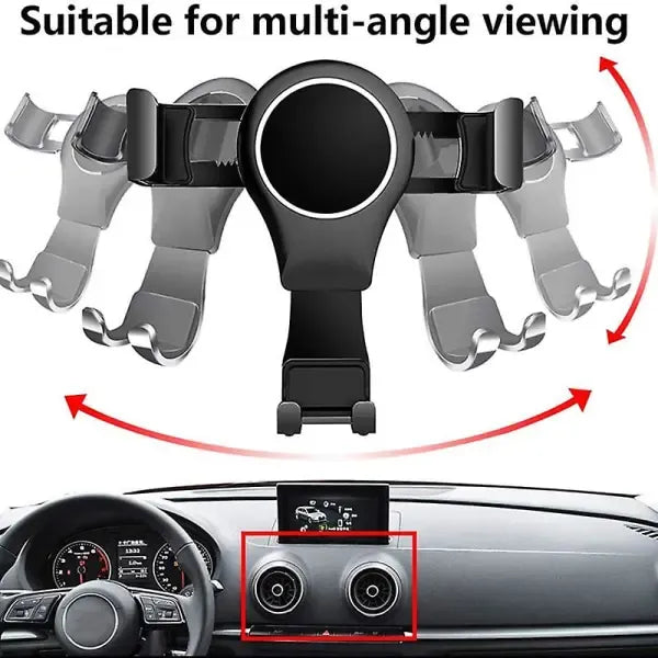 For- A3 8v S3 2014-2019 Mobile Phone Holder Mobile Mount Car Mount Accessories Black, Replacement Part, Made of Aluminum