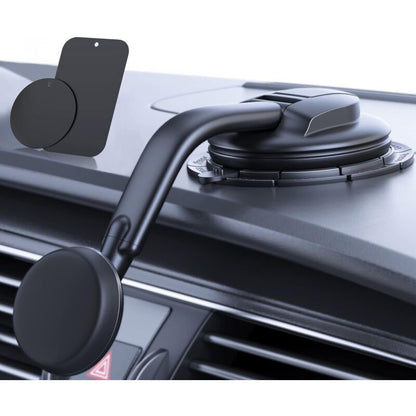 Magnetic car phone holder suction cup for dashboard and windshield compatible with iphone android, ABS + Silicone material