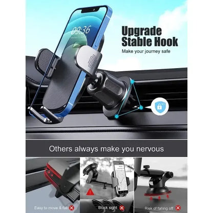 Phone holder for car. Handsfree mobile phone holder car, Silicone + Rubber material, dashboard mounting, stable phone or GPS support
