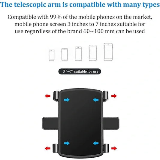 Foldable Car Phone Holder for Sun Visor or Rearview Mirror, Adjustable Cell Phone Mount, ABS Material, Black Color