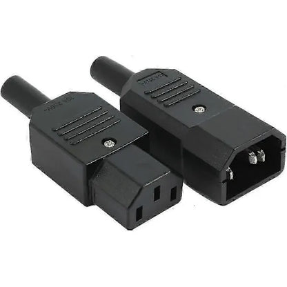 1 pair AC250V 10A IEC C14 male C13 female, 3 pin terminals Inline adapter contact power socket, Copper material