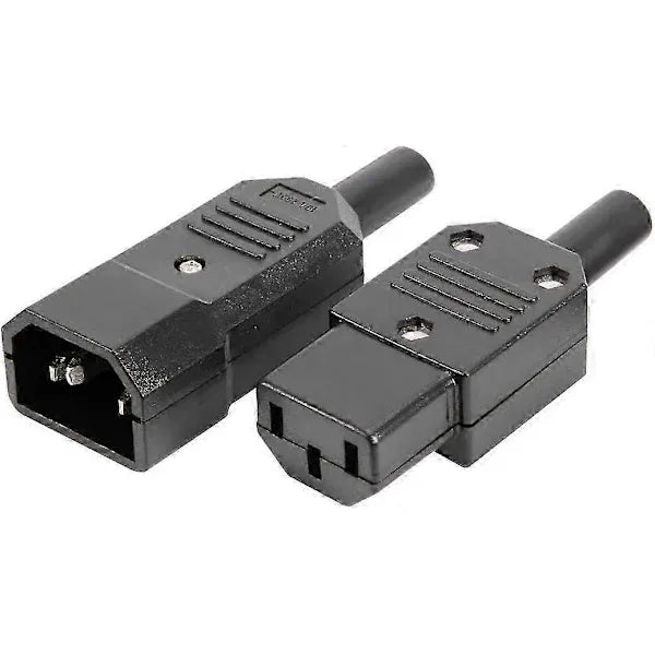 1 pair AC250V 10A IEC C14 male C13 female, 3 pin terminals Inline adapter contact power socket, Copper material