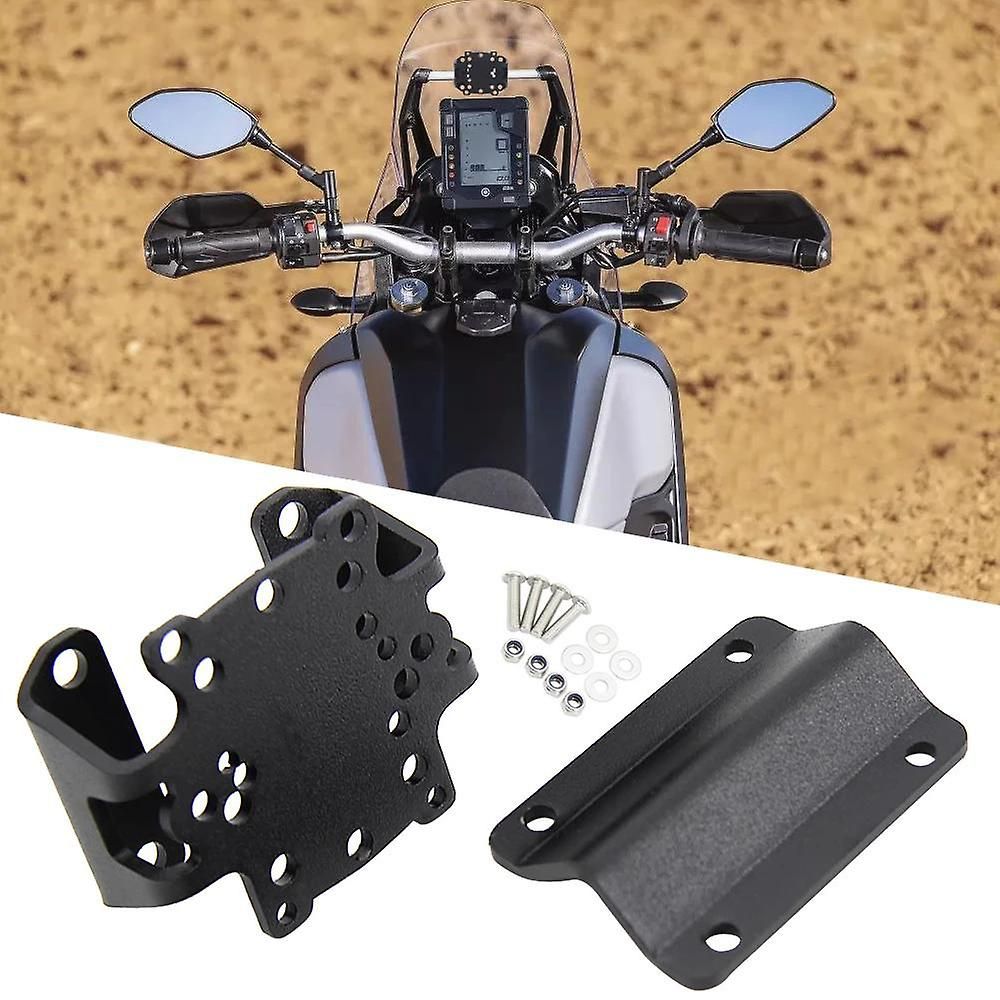Motorcycle Navigation Bracket Mobile Phone Gps Plate Bracket Phone Holder For Tenere 700 Tenere 700, Metal material, Black Color