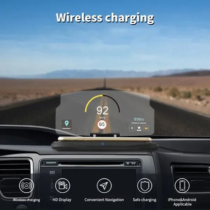 Wireless Charger Car HUD Head Up Display Phone Navigation Holder, ABS material, automotive replacement use, vehicle maintenance accessory