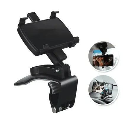 Swivel Mobile Holder - The Car, Silicone + Rubber material, dashboard mounting, stable phone or GPS support, Black Color