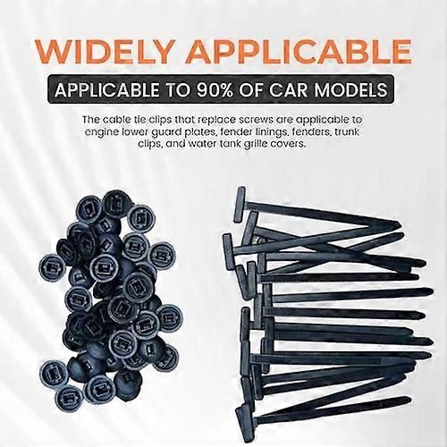 Nylon Universal Cable Tie Buckle, 10-100 pin and button cable ties self-locking 100 pcs, automotive replacement use, Black Color