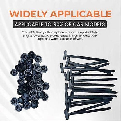 Nylon Universal Cable Tie Buckle, 10-100 pin and button cable ties self-locking 100 pcs, automotive replacement use, Black Color