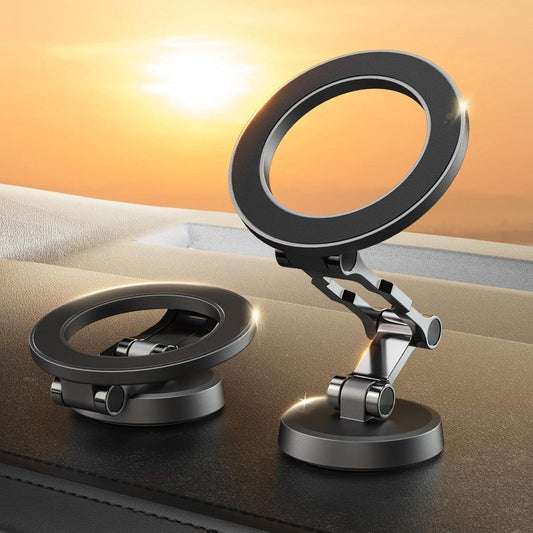 Full Metal Magnetic Car Phone Holder, Rotatable Dashboard Mount for Secure Hands-Free Navigation, Compatible with Most Smartphones, Black