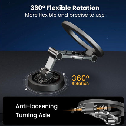 Full Metal Magnetic Car Phone Holder, Rotatable Dashboard Mount for Secure Hands-Free Navigation, Compatible with Most Smartphones, Black