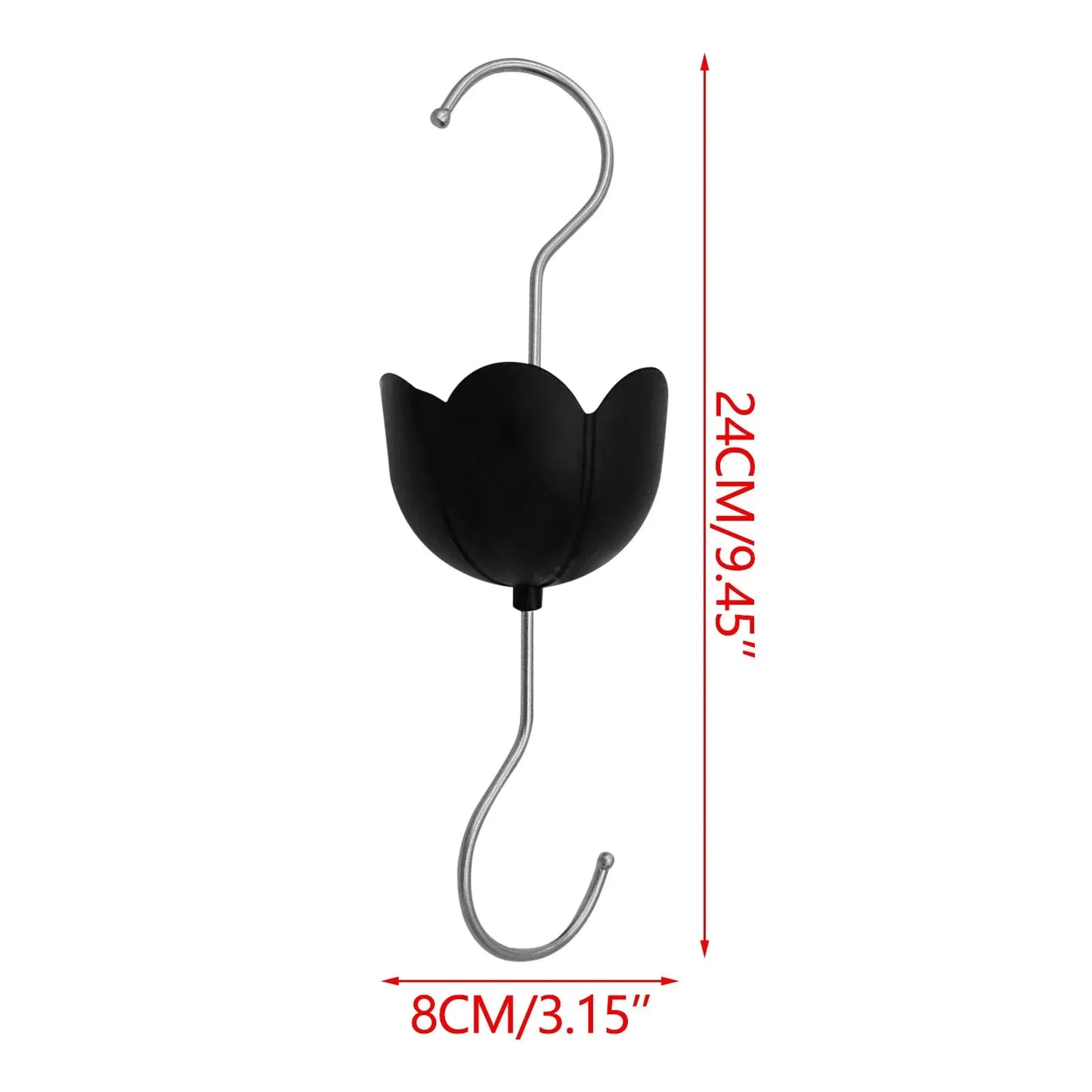 Large Diameter Ant Moat Cup Clear Reservoir Hard Plastic Stainless Hook Heavy-Duty Ant Guard for Hummingbird Feeder Garden Outdoor Backyard Decoration