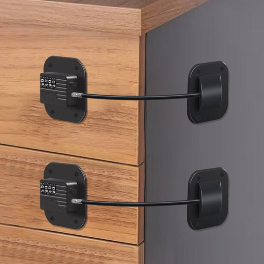 Baby Proofing, Refrigerator lock, Baby Safety Locks for Cabinets, Cabinet Locks for Babies, No Drilling Child Safety Cabinet Locks for Latching to Drawer Door Fridge Oven Toilet Seat Black