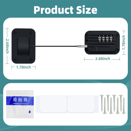 Baby Proofing, Refrigerator lock, Baby Safety Locks for Cabinets, Cabinet Locks for Babies, No Drilling Child Safety Cabinet Locks for Latching to Drawer Door Fridge Oven Toilet Seat Black