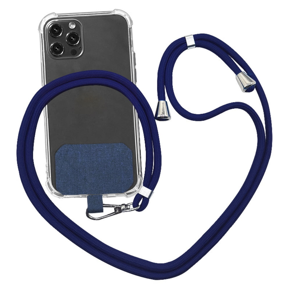 Universal Cell Phone Lanyard,Crossbody Lanyard with Adjustable Nylon Neck Strap for Most Mobile Phone, Black Dark Blue