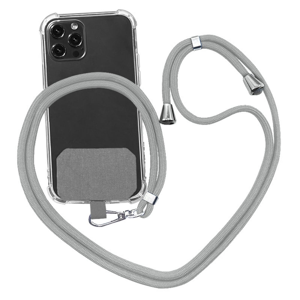 Universal Cell Phone Lanyard,Crossbody Lanyard with Adjustable Nylon Neck Strap for Most Mobile Phone, Black Grey