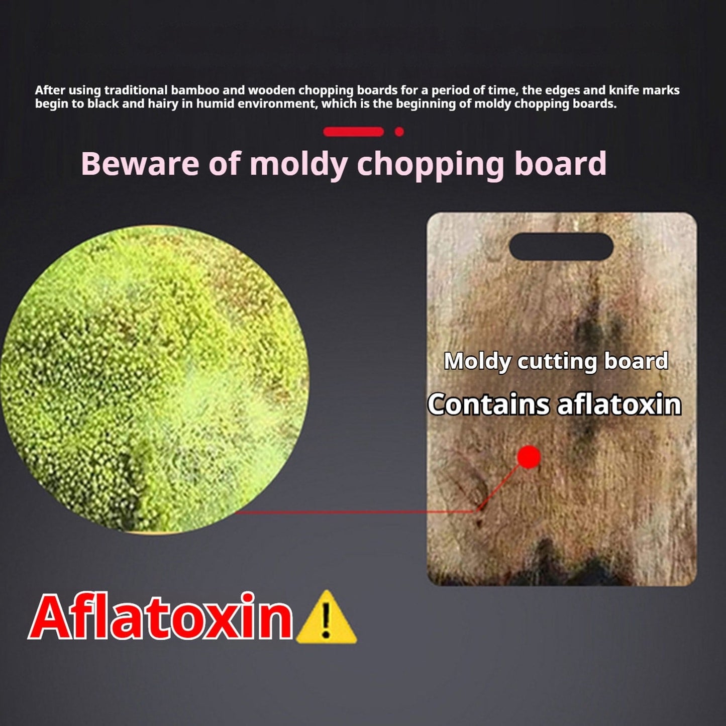 PALIFEUR Cutting Board Non Toxic Steel Cutting Boards for Kitchen, Different Sizes & Non Slip Handles, Servicealbe Non Stick Chopping Board D