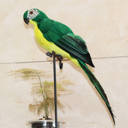 Fake Parrot, 10 x 0.4 Inch Realistic Artificial Birds Model, Fade Birds for Garden Patio Yard Lawns Tropical Tree Wall, Decorative Birds Green