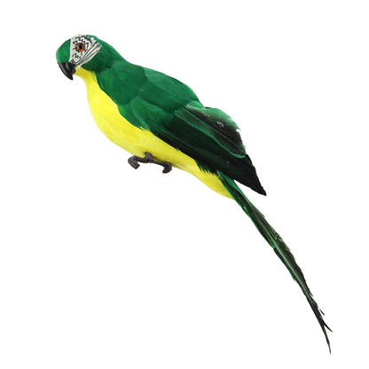 Fake Parrot, 10 x 0.4 Inch Realistic Artificial Birds Model, Fade Birds for Garden Patio Yard Lawns Tropical Tree Wall, Decorative Birds Green
