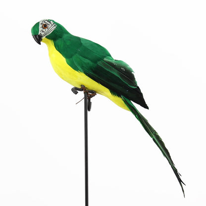 Fake Parrot, 10 x 0.4 Inch Realistic Artificial Birds Model, Fade Birds for Garden Patio Yard Lawns Tropical Tree Wall, Decorative Birds Green