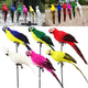 Fake Parrot, 10 x 0.4 Inch Realistic Artificial Birds Model, Fade Birds for Garden Patio Yard Lawns Tropical Tree Wall, Decorative Birds Pink