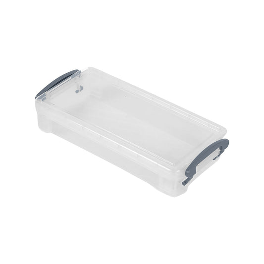 Tyidzon Plastic Pencil Case, Large Capacity Clear Pencil Box, Crayon Marker Box with Snap-Tight Lid, Plastic Pencil Cases, Pencil Box, Crayon Box Storage Gray