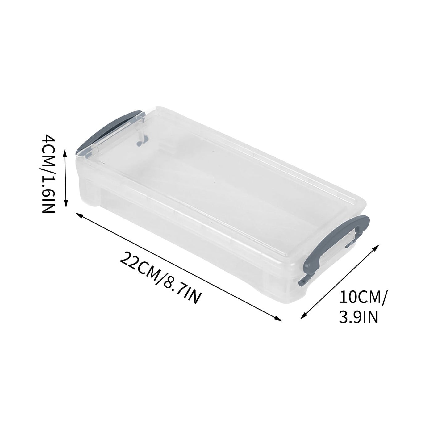 Tyidzon Plastic Pencil Case, Large Capacity Clear Pencil Box, Crayon Marker Box with Snap-Tight Lid, Plastic Pencil Cases, Pencil Box, Crayon Box Storage Gray