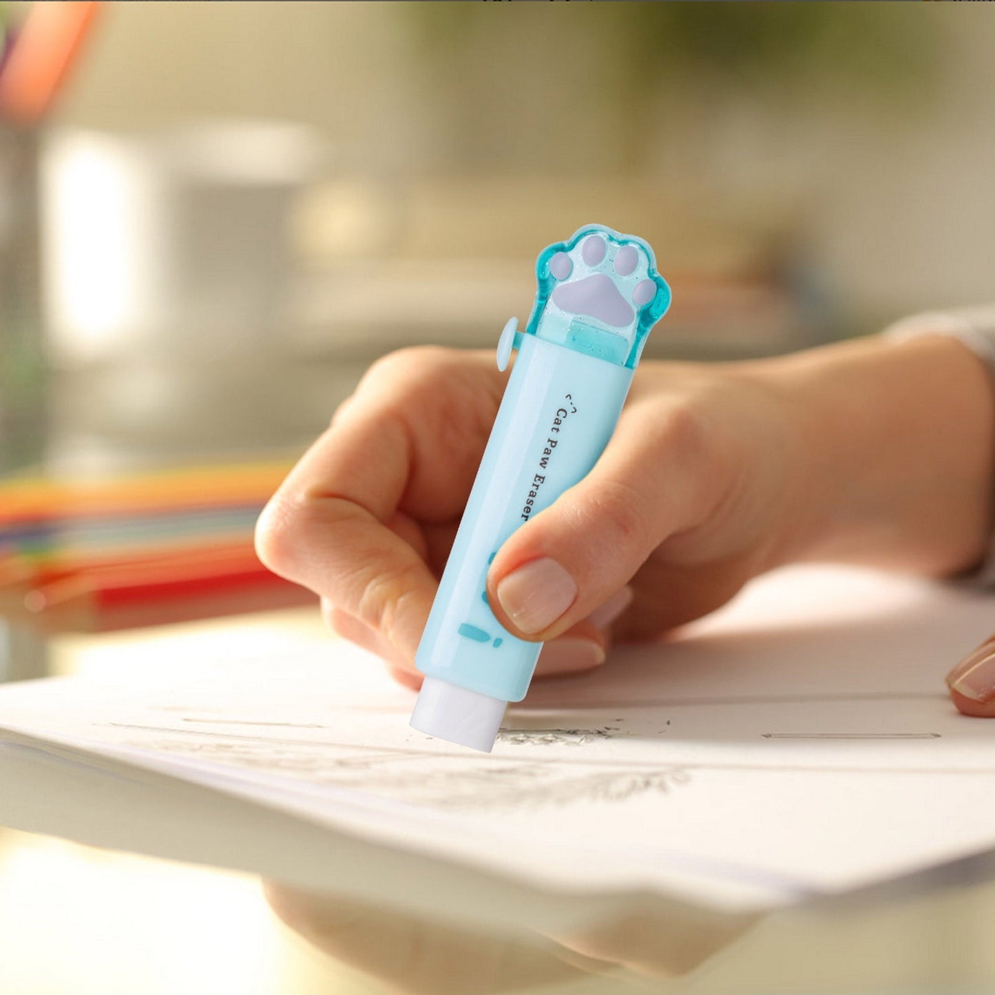 Tyidzon Erasers for Pencils 2 Pack, Cute Pencil Erasers for Office, Erasers for Drawing Sketching Blue