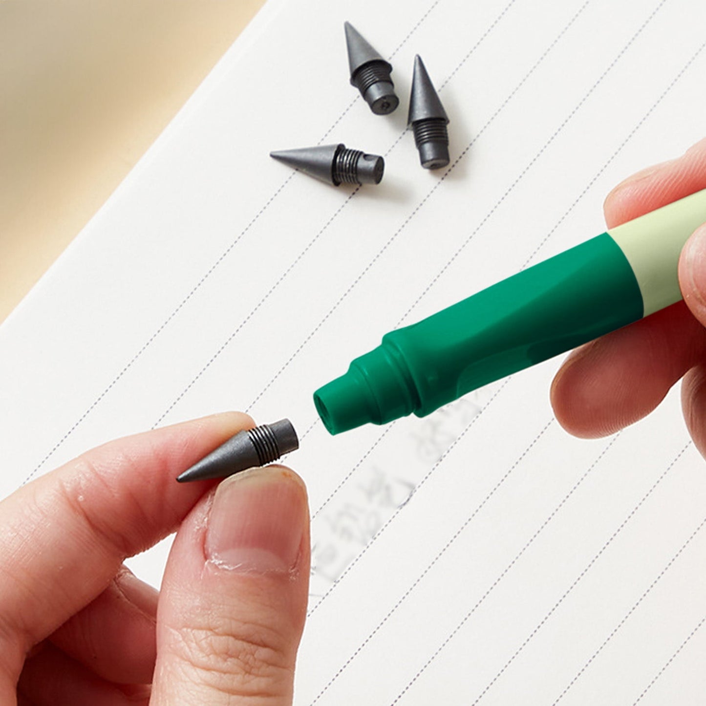 Tyidzon Forever Pencils for Writing, No Need Sharpened Pencil Cute Inkless Everlasting Pencil for Sketching, Replace Mechanical Pen for Sketch, Drawing and Writing Green