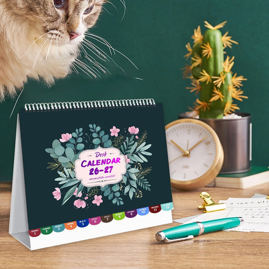 Dmlowu 2026 Desk Calendar - 8x10 inch Desk Calendar 2026-2027, 12 Months Desk Calendar Runs From January 2026 To December 2026, Exquisite Desk Calendar 2026 V