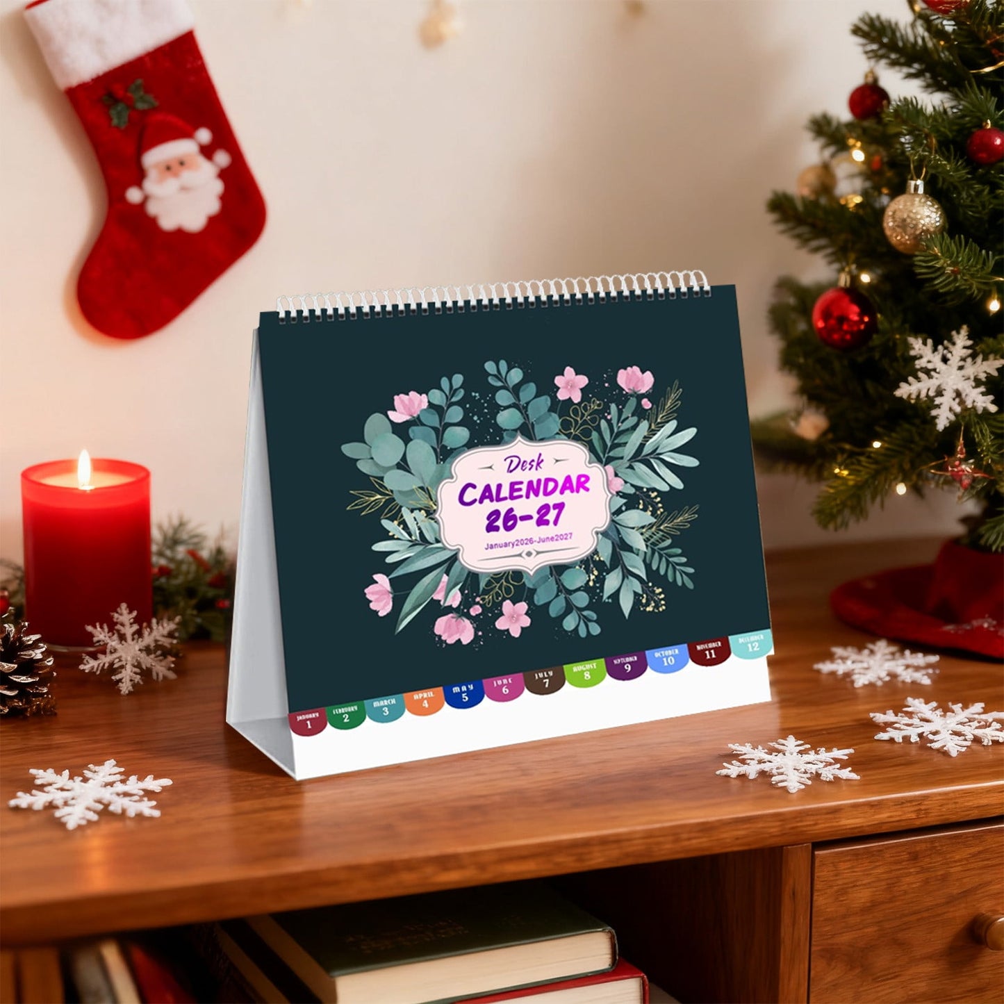 Dmlowu 2026 Desk Calendar - 8x10 inch Desk Calendar 2026-2027, 12 Months Desk Calendar Runs From January 2026 To December 2026, Exquisite Desk Calendar 2026 V
