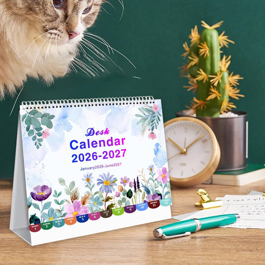 Dmlowu 2026 Desk Calendar - 8x10 inch Desk Calendar 2026-2027, 12 Months Desk Calendar Runs From January 2026 To December 2026, Exquisite Desk Calendar 2026 W