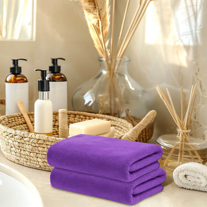PALIFEUR Microfiber Towel 29.5x13.8", 2 PACK Soft Lightweight Bath Towels Quick-Drying Towels Highly Absorbent Wash Cloths, Towels for Bathroom, Body, Gym, Shower, Hotel(White) A_#Purple【2pcs】