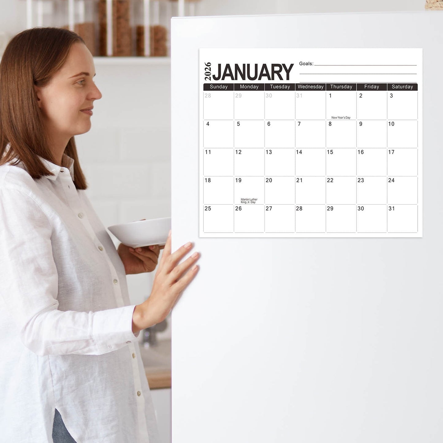 Tyidzon Magnetic Calendar for Refrigerator 2026-2027, 12x10" 18 Month Runs Monthly Fridge Calendar Magnet from Jan 2026 to Jun 2027 for Home School Office C