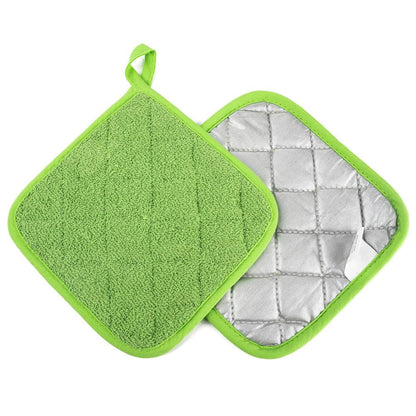 4 Pack Pot Holders for Kitchen Heat Resistant Pot Holders Sets Oven Hot Pads Terry Cloth Pot Holders for Cooking Baking(7"x 7",GRAY) 7" x 7" PURPLE