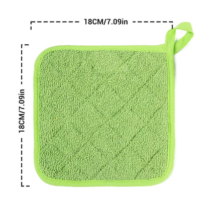 4 Pack Pot Holders for Kitchen Heat Resistant Pot Holders Sets Oven Hot Pads Terry Cloth Pot Holders for Cooking Baking(7"x 7",GRAY) 7" x 7" PURPLE