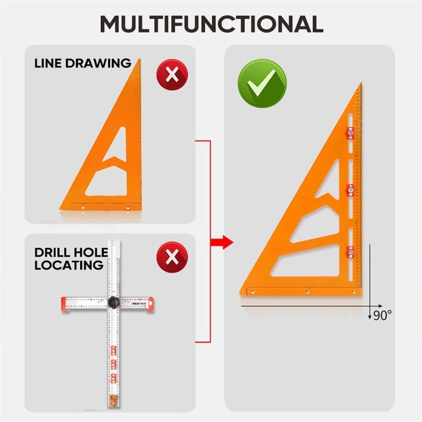 Clearance Back to School Supplies! JWDX Right Angle Ruler Punching Positioning Triangle Ruler B, for Dormitories, Apartments, Shared Spaces and Study Areas (Include: 1*Triangle Ruler) Clearance Sale B