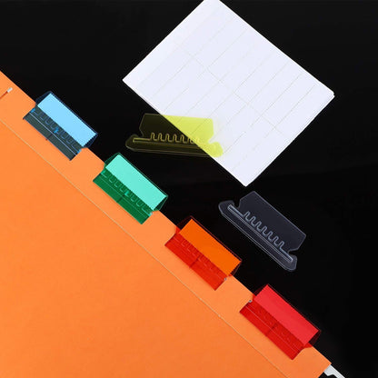 JWDX Label Index Clip Clearance! Color Label Index Folder, File Folder Tabs 25 Hanging File Folder Tabs and 25 Inserts for Quick Organize and Identification Plastic Hanging Files Easy to Read Red