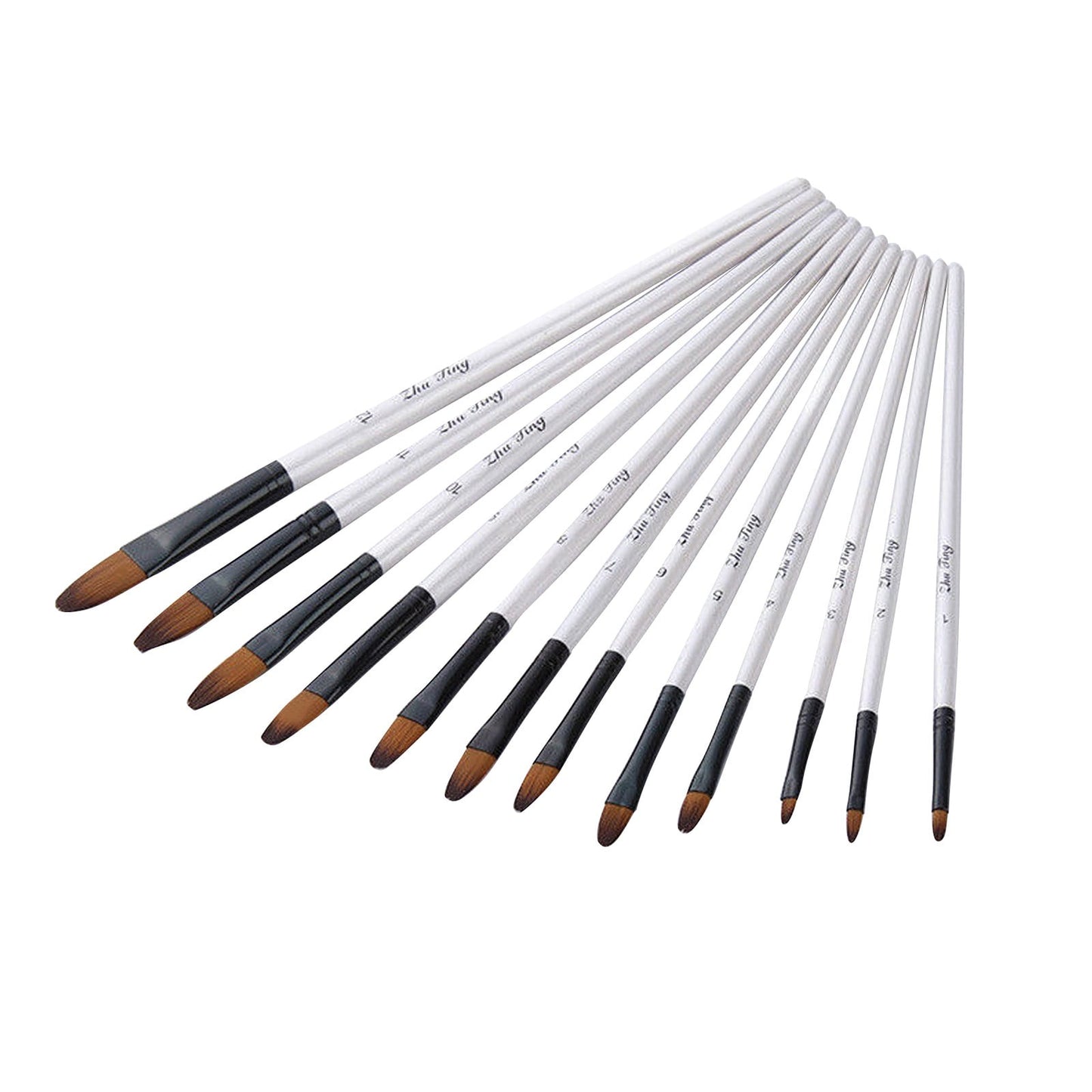 Brushes , Paint Brushes, Painting Pen, Art Tools, Brush Set, Round Tip Brushes Nylon Brushes Artist Wood Brushes for Oil Watercolor Face Nail Arts Miniature and Rock Painting Z3-White