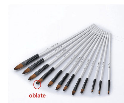 Brushes , Paint Brushes, Painting Pen, Art Tools, Brush Set, Round Tip Brushes Nylon Brushes Artist Wood Brushes for Oil Watercolor Face Nail Arts Miniature and Rock Painting Z3-White