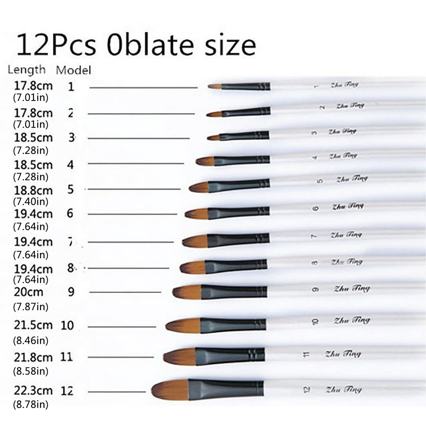 Brushes , Paint Brushes, Painting Pen, Art Tools, Brush Set, Round Tip Brushes Nylon Brushes Artist Wood Brushes for Oil Watercolor Face Nail Arts Miniature and Rock Painting Z3-White