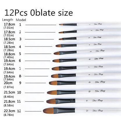 Brushes , Paint Brushes, Painting Pen, Art Tools, Brush Set, Round Tip Brushes Nylon Brushes Artist Wood Brushes for Oil Watercolor Face Nail Arts Miniature and Rock Painting Z3-White
