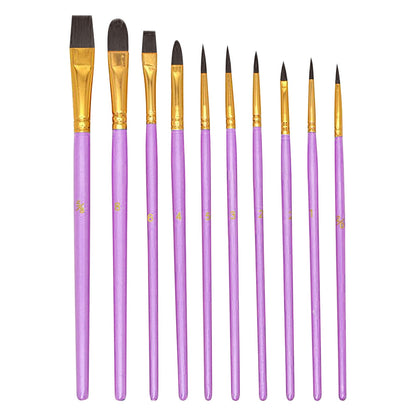Brushes , Paint Brushes, Painting Pen, Art Tools, Brush Set, Round Tip Brushes Nylon Brushes Artist Wood Brushes for Oil Watercolor Face Nail Arts Miniature and Rock Painting Z7-Purple