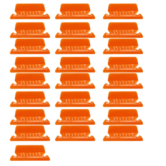 JWDX Label Index Clip Clearance, Reading Supplies, File Folder Tabs 25 Hanging File Folder Tabs and 25 Inserts for Quick Organize and Identification Plastic Hanging Files Easy to Read Orange