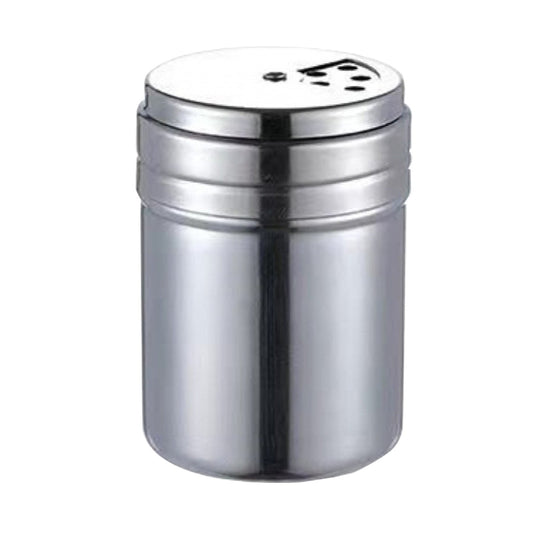 JWDX 2Pcs Salt and Pepper Shakers, Stainless Steel Shaker for Salt Powder Sugar Cinnamon Pepper, Spice Dispenser with Adjustable Pour Holes, Silver Z3-B
