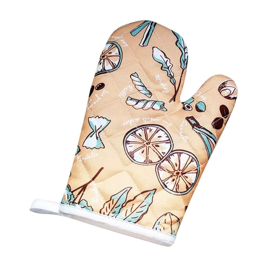 JWDX Oven Mitts Clearance, Oven Oven Heat Oven Glove Polyester Floral Printed Pot Holder Microwave Glove Thickened Microwave Bakeware H