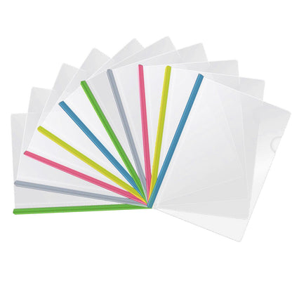 Jwdx 10X Folder Drawer 10Pcs Transparent File Folder Sliding Bar Report For Report Display Cover Organizer One Size Clear