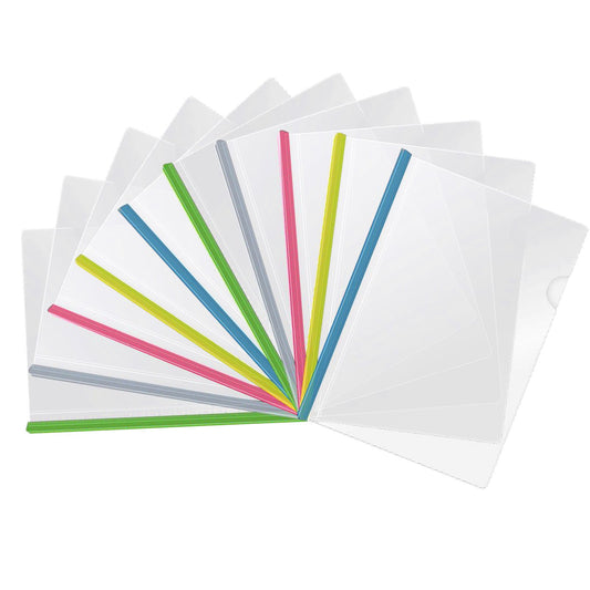 Jwdx 10X Folder Drawer 10Pcs Transparent File Folder Sliding Bar Report For Report Display Cover Organizer One Size Clear