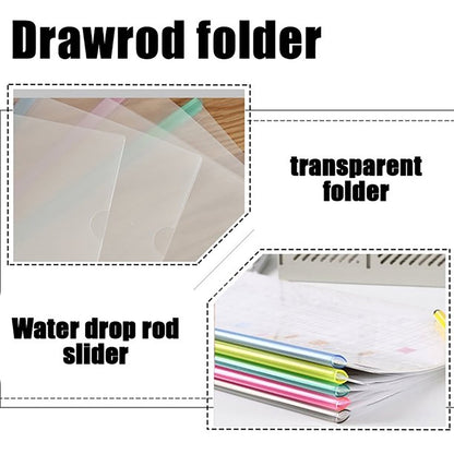 Jwdx 10X Folder Drawer 10Pcs Transparent File Folder Sliding Bar Report For Report Display Cover Organizer One Size Clear